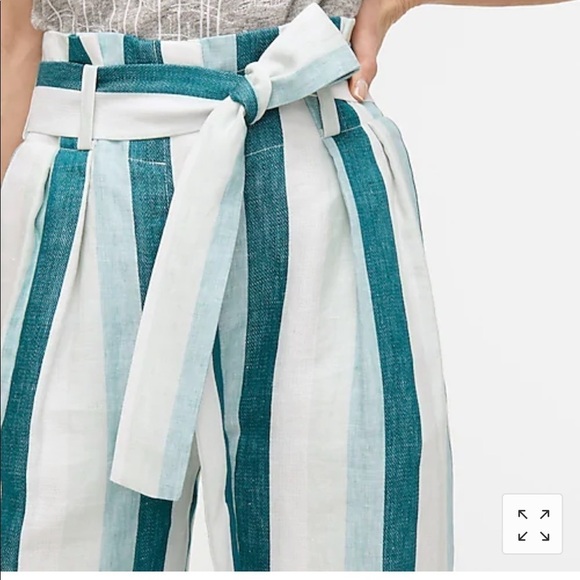 Jcrew striped linen paper bag pant AL264 - Picture 2 of 4